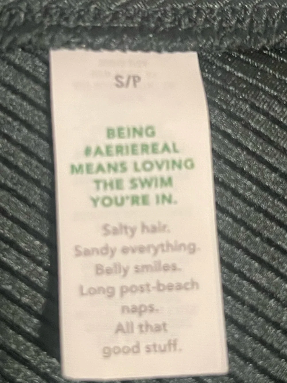 Aerie Shine Ribbed Green Tie-Side Cheeky Bikini Bottom, Size Smal